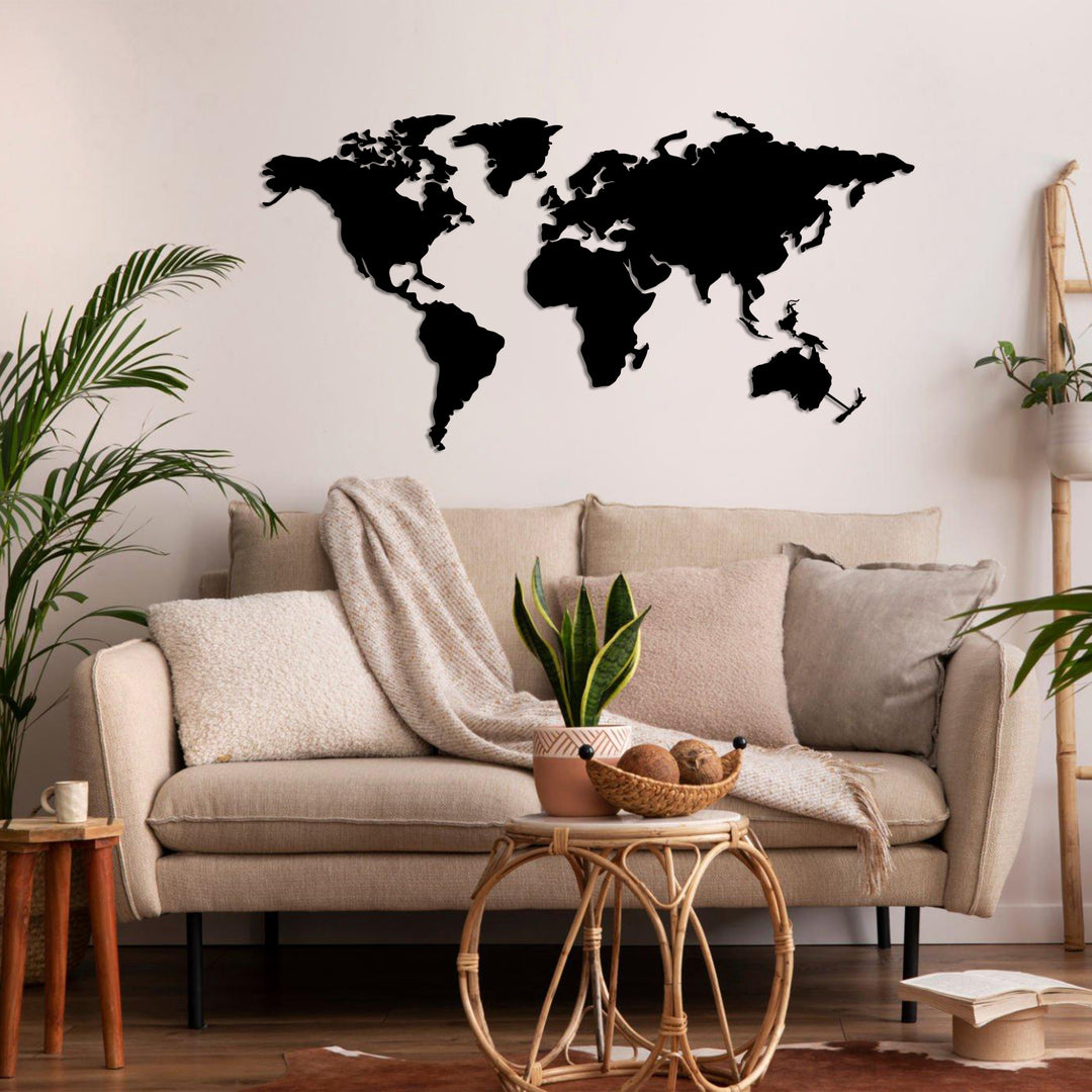 World Map Metal Wall Art - Decor available at Dekadron for $109.90