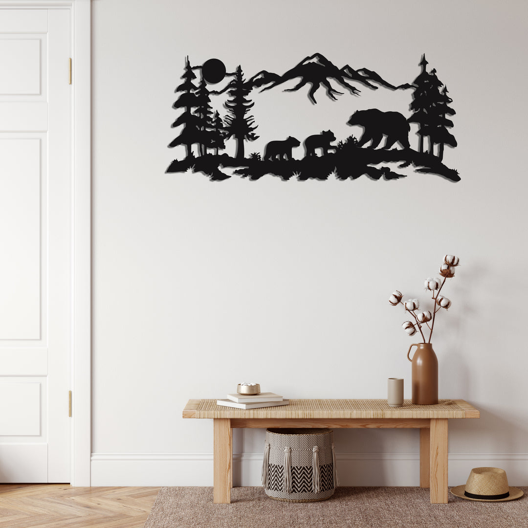 Bear Family Metal Wall Art - Decor available at Dekadron for $69.90