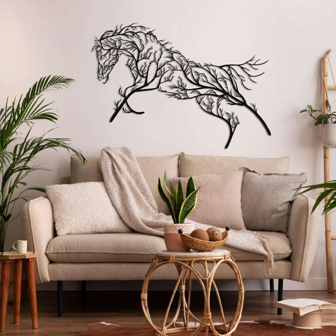 Tree Horse Metal Wall Art - Decor available at Dekadron for $259.90