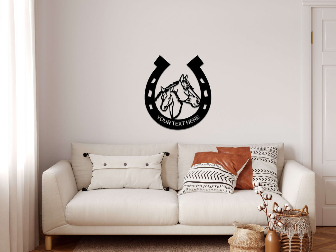 Personalized Horseshoe Metal Wall Art - Decor available at Dekadron for $104.90