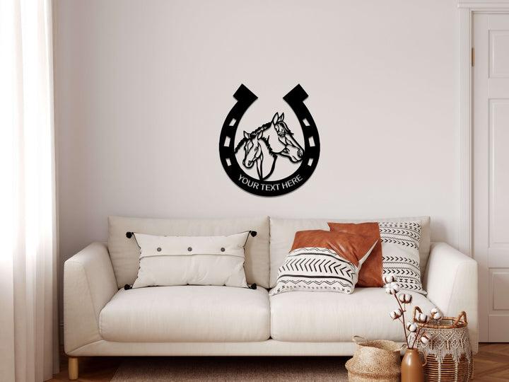 Personalized Horseshoe Metal Wall Art - Decor available at Dekadron for $104.90