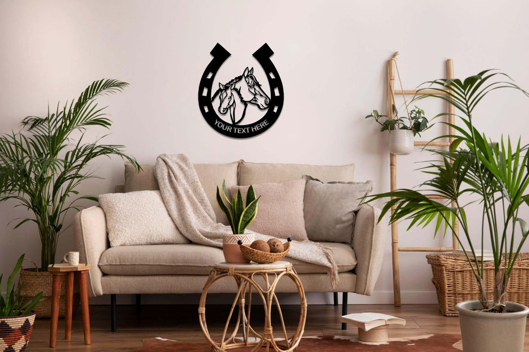 Personalized Horseshoe Metal Wall Art - Decor available at Dekadron for $59.90