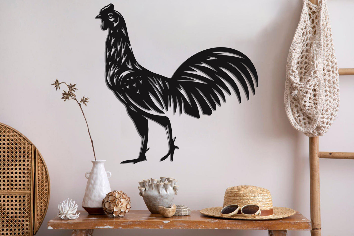 Rooster Metall Wandkunst