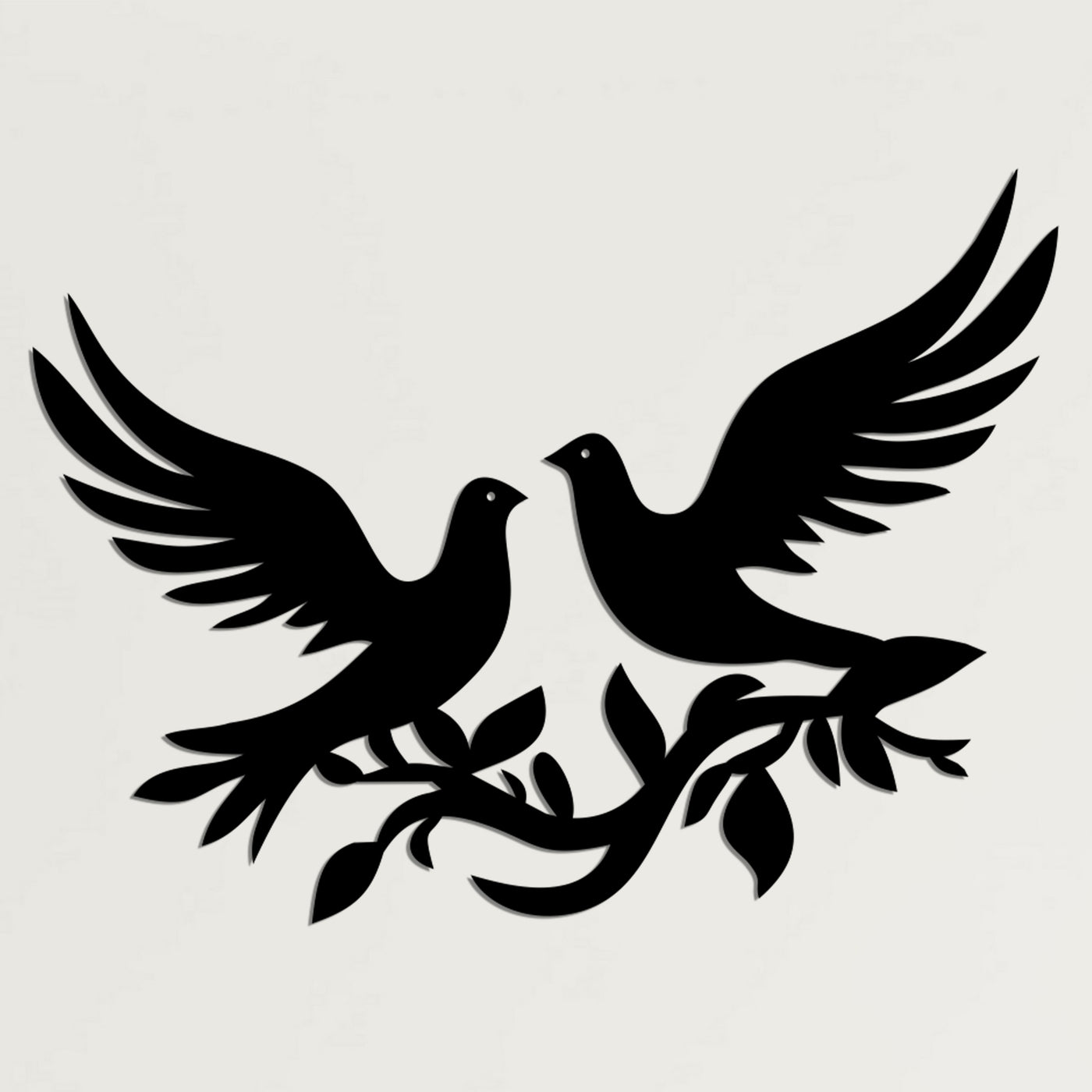 Two Birds And A Branch Metal Wall Art