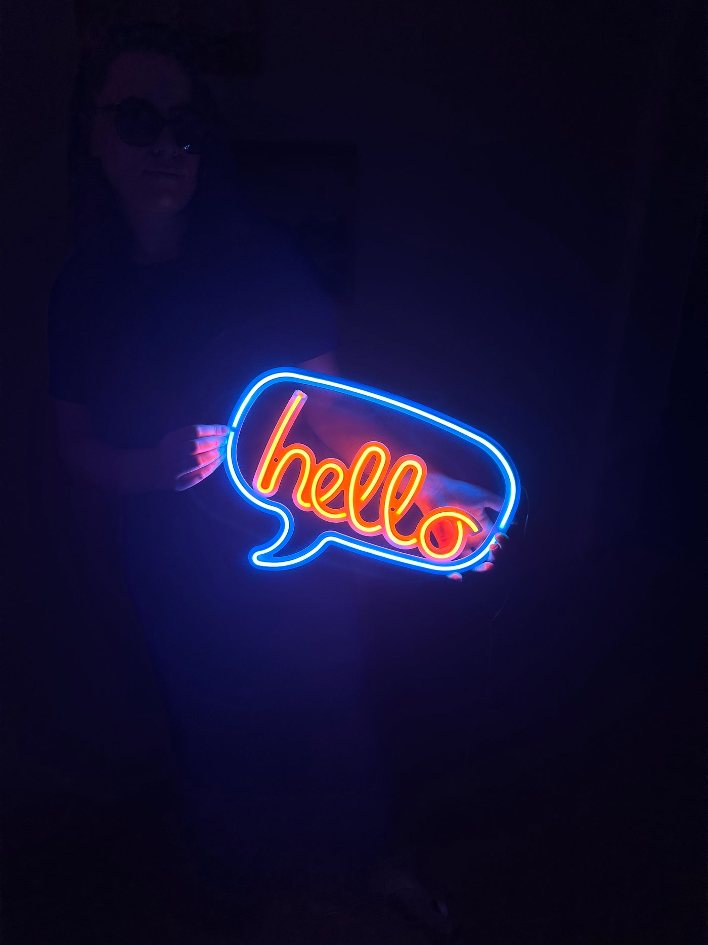 Hello Neon Metal Sign, Neon Wall Decor