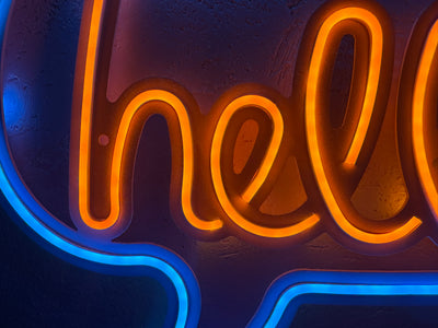 Hello Neon Metal Sign, Neon Wall Decor