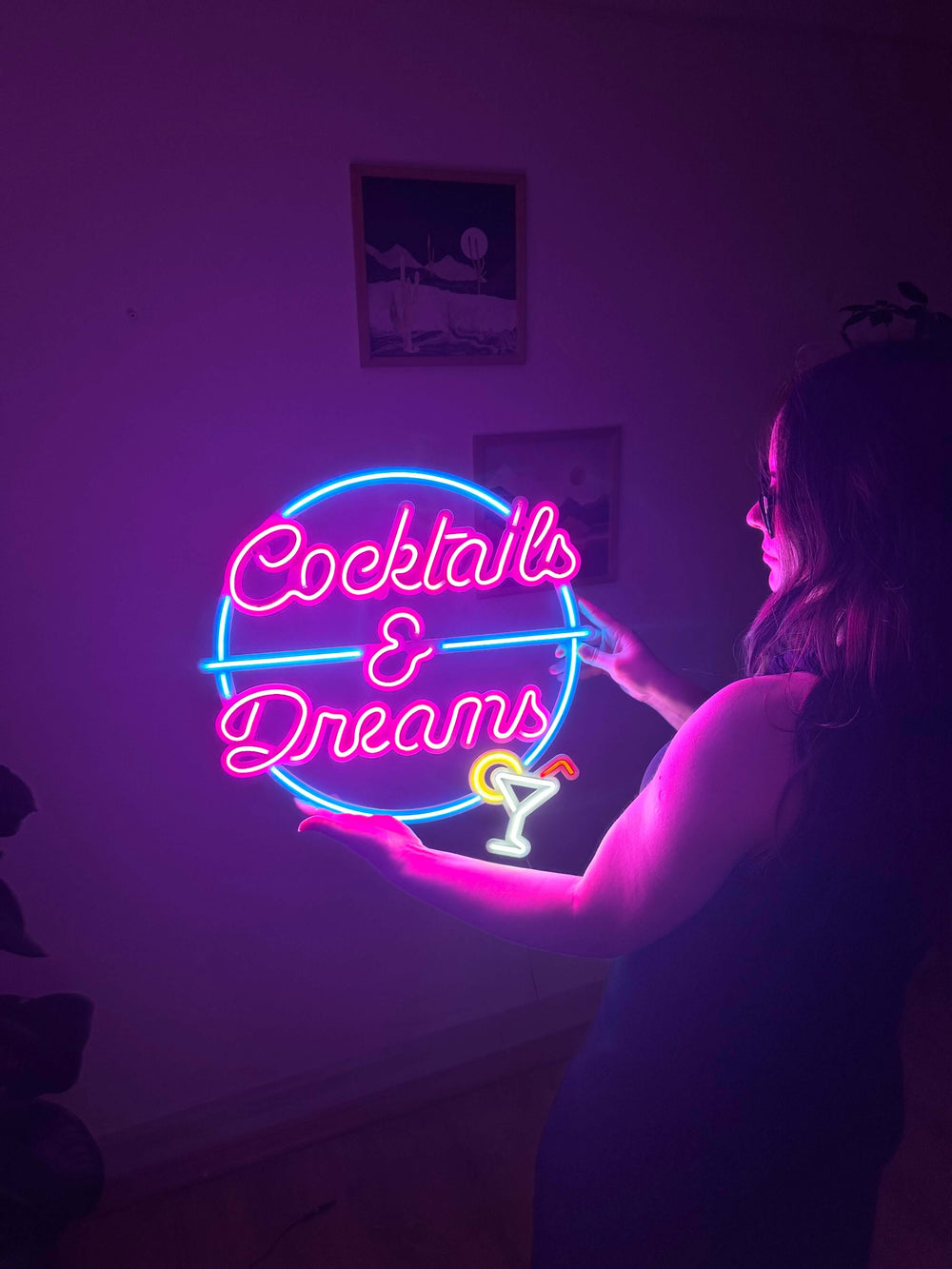 Cocktails and Dreams Neon Metal Wall Art, Neon Sign - Neon Signs available at Dekadron for $119.90