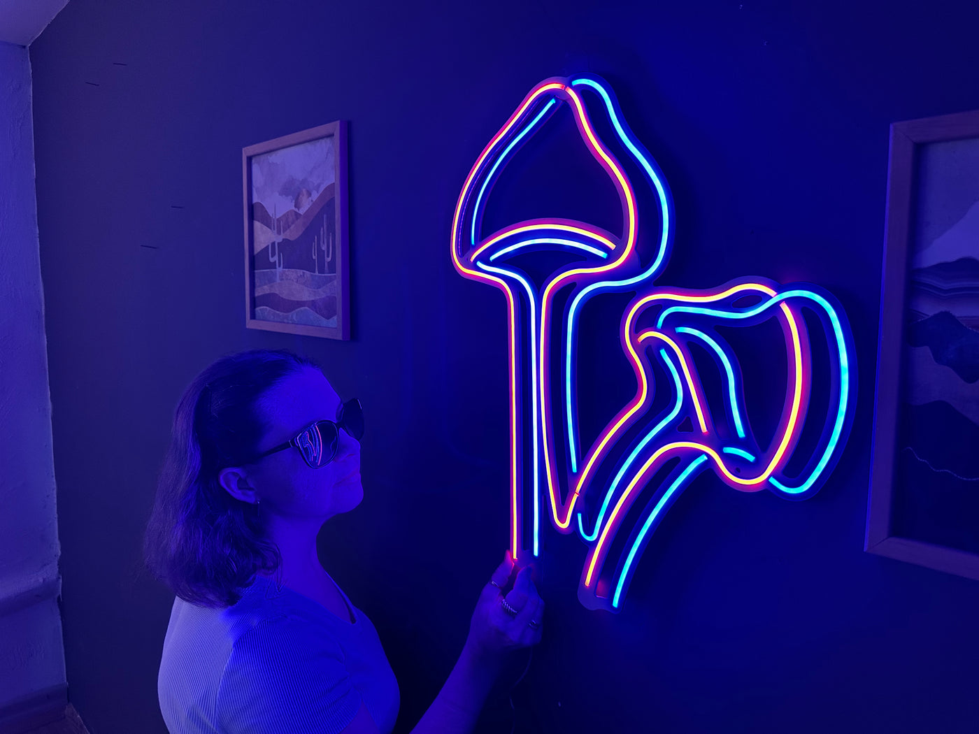 Mushroom Neon Sign, Neon Wall Art