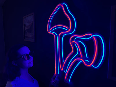 Mushroom Neon Sign, Neon Wall Art