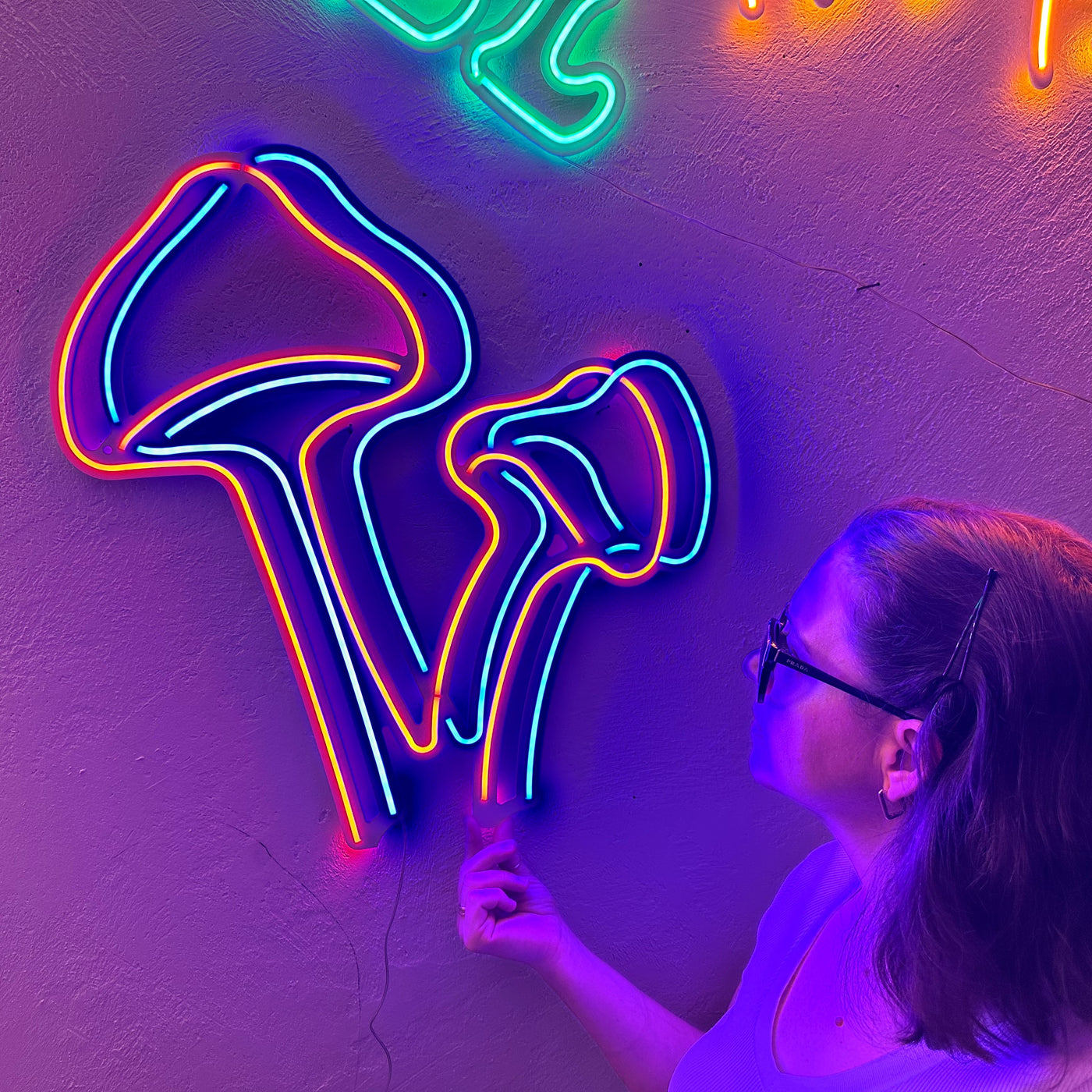 Mushroom Neon Sign, Neon Wall Art