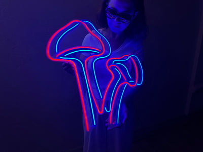 Mushroom Neon Sign, Neon Wall Art