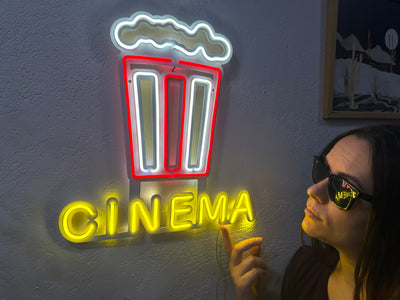 Cinema Neon Metal Wall Art, Neon Sign