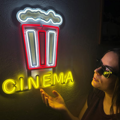 Cinema Neon Metal Wall Art, Neon Sign