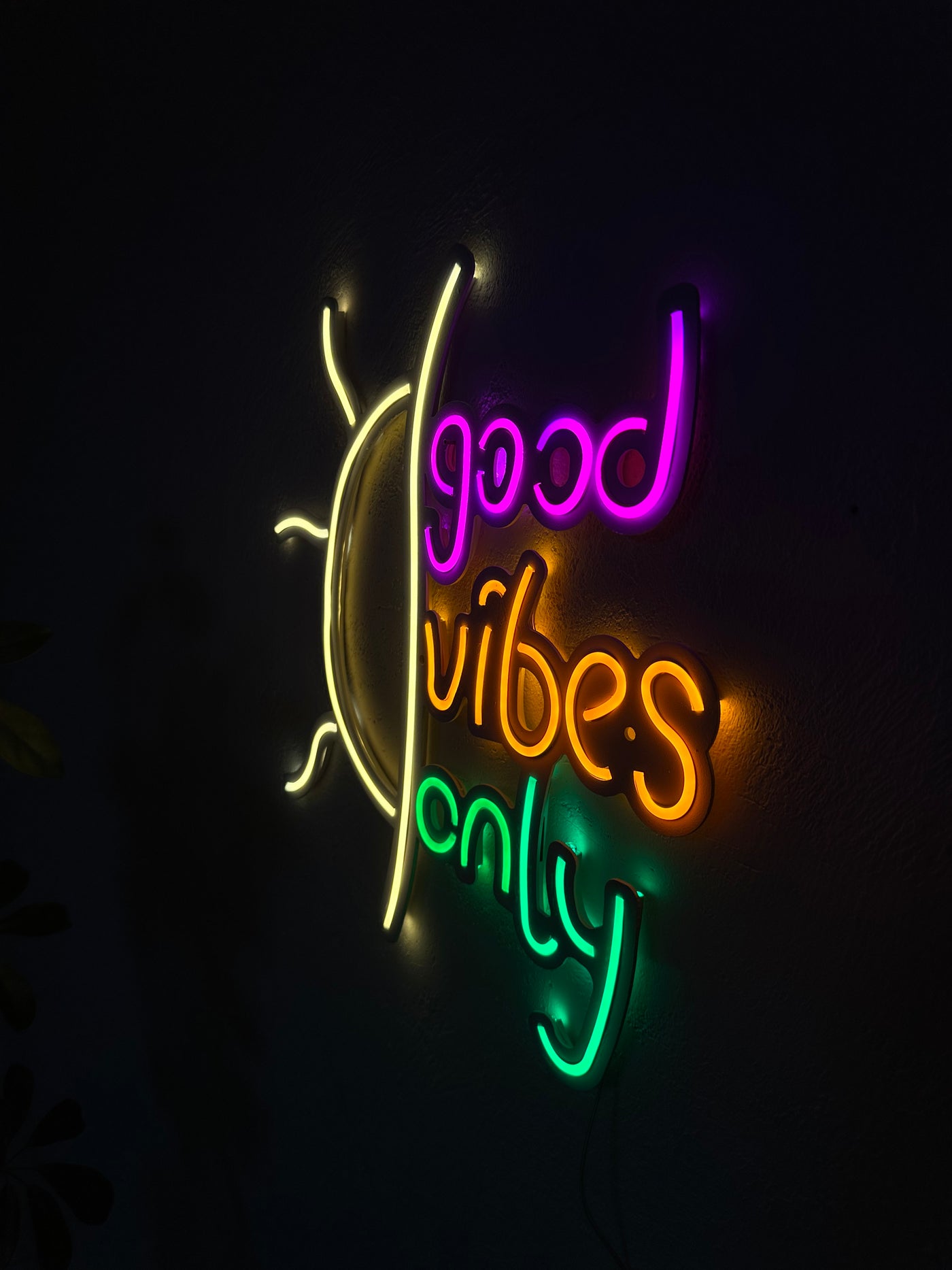 Good Vibes Only Neon Metal Sign