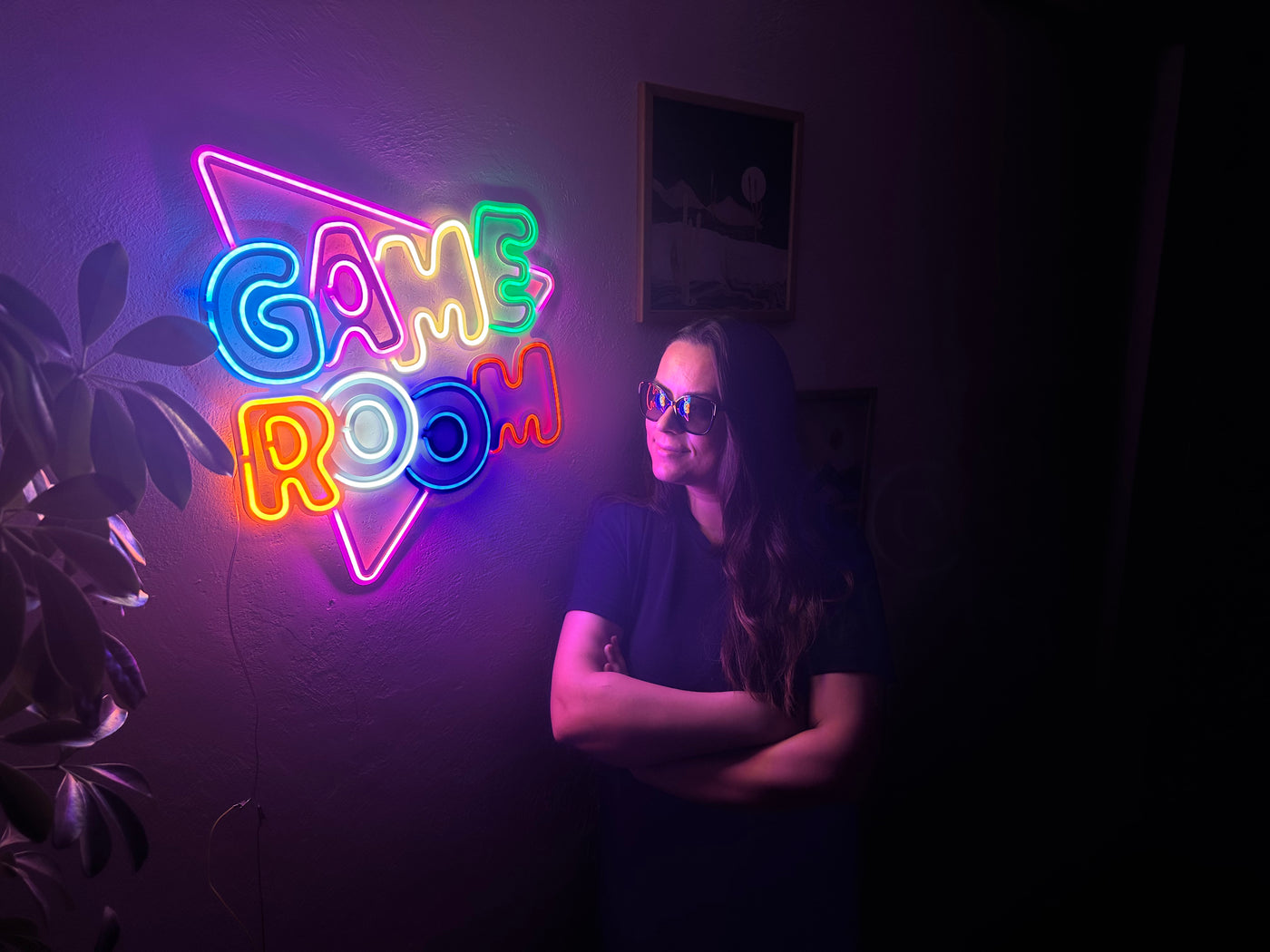 Game Room Neon Metal Sign