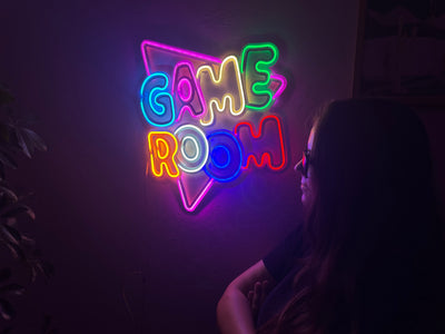 Game Room Neon Metal Sign