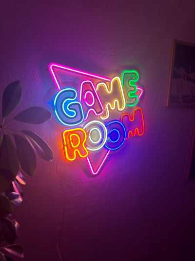 Game Room Neon Metal Sign