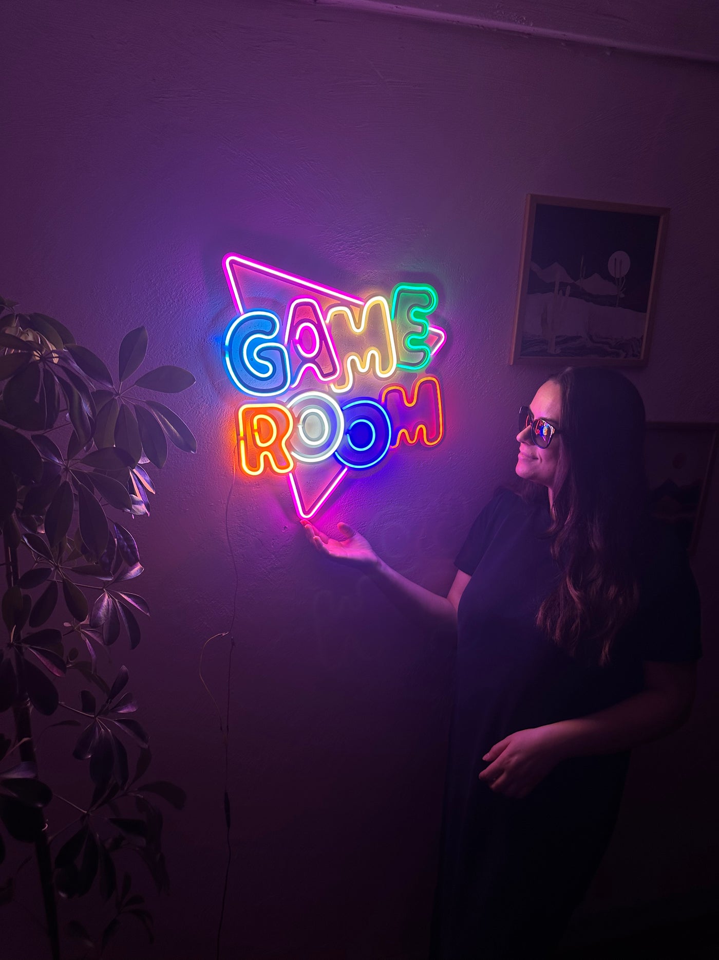 Game Room Neon Metal Sign