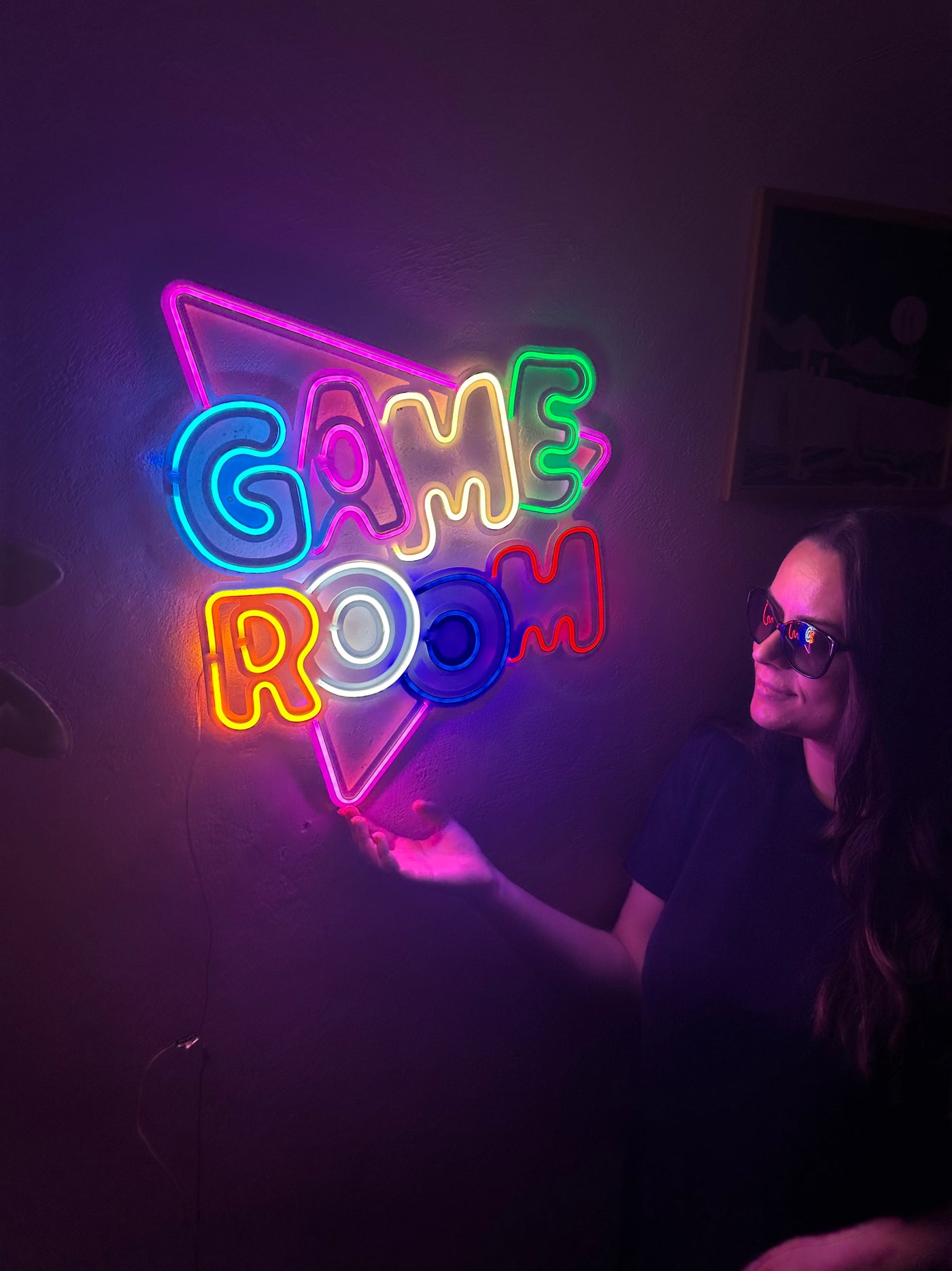 Game Room Neon Metal Sign