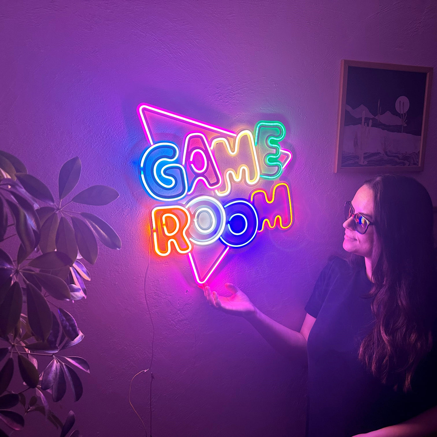 Game Room Neon Metal Sign