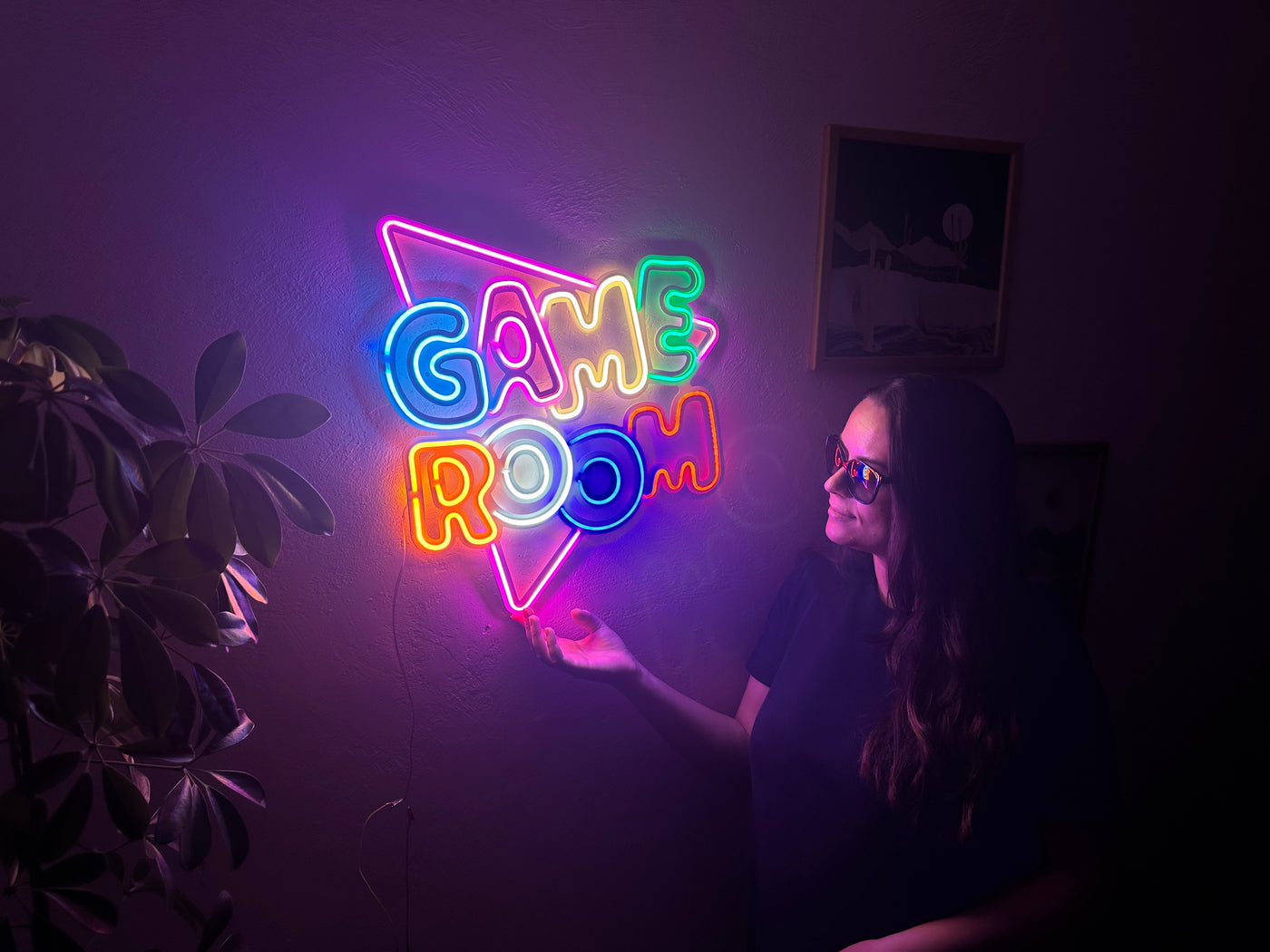 Game Room Neon Metal Sign