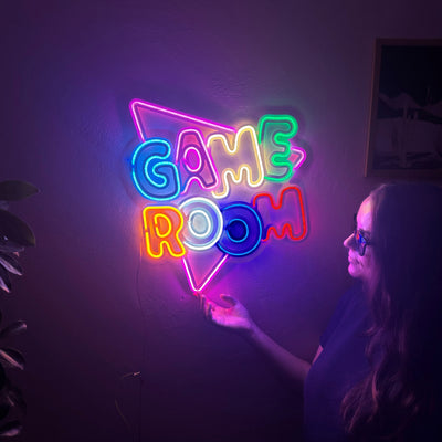 Game Room Neon Metal Sign