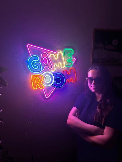 Game Room Neon Metal Sign