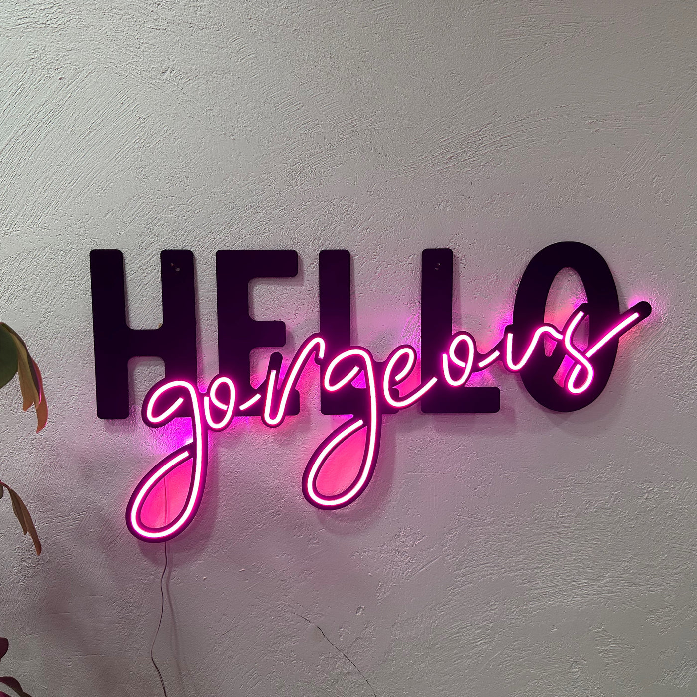 Hello Gorgeous Neon Metal Sign