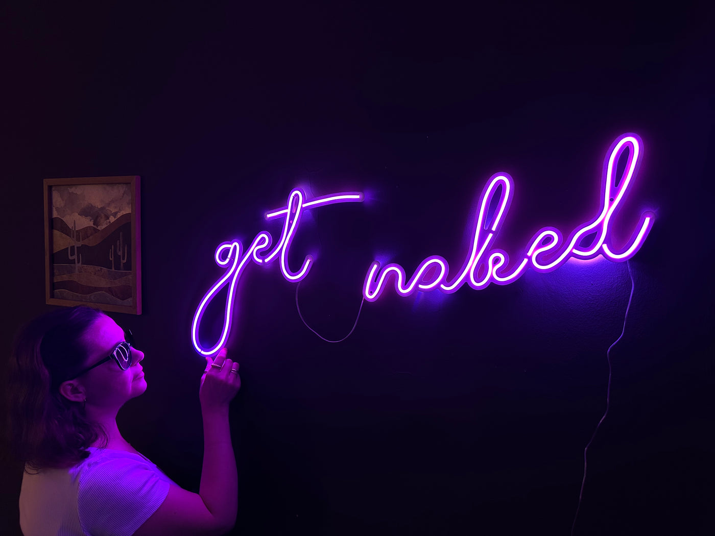 Get Naked Neon Metal Sign