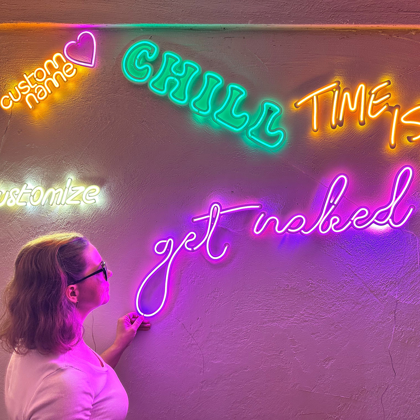 Get Naked Neon Metal Sign