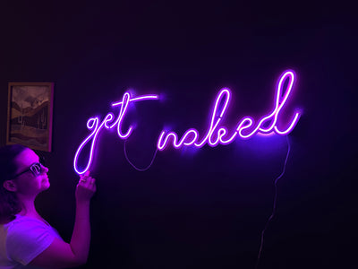 Get Naked Neon Metal Sign