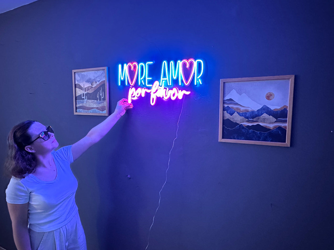 More Amor Por Favor Neon Metal Sign