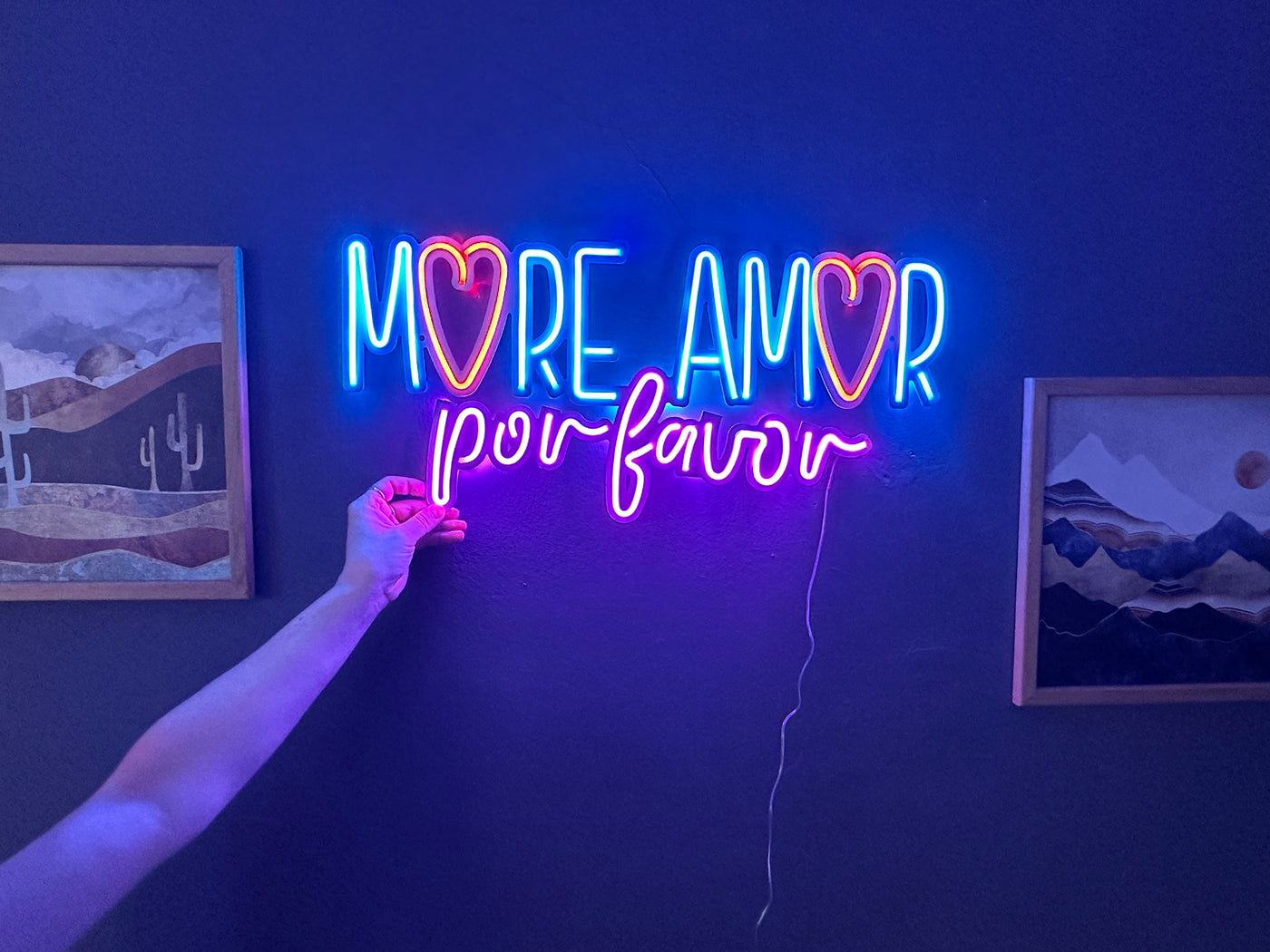 More Amor Por Favor Neon Metal Sign