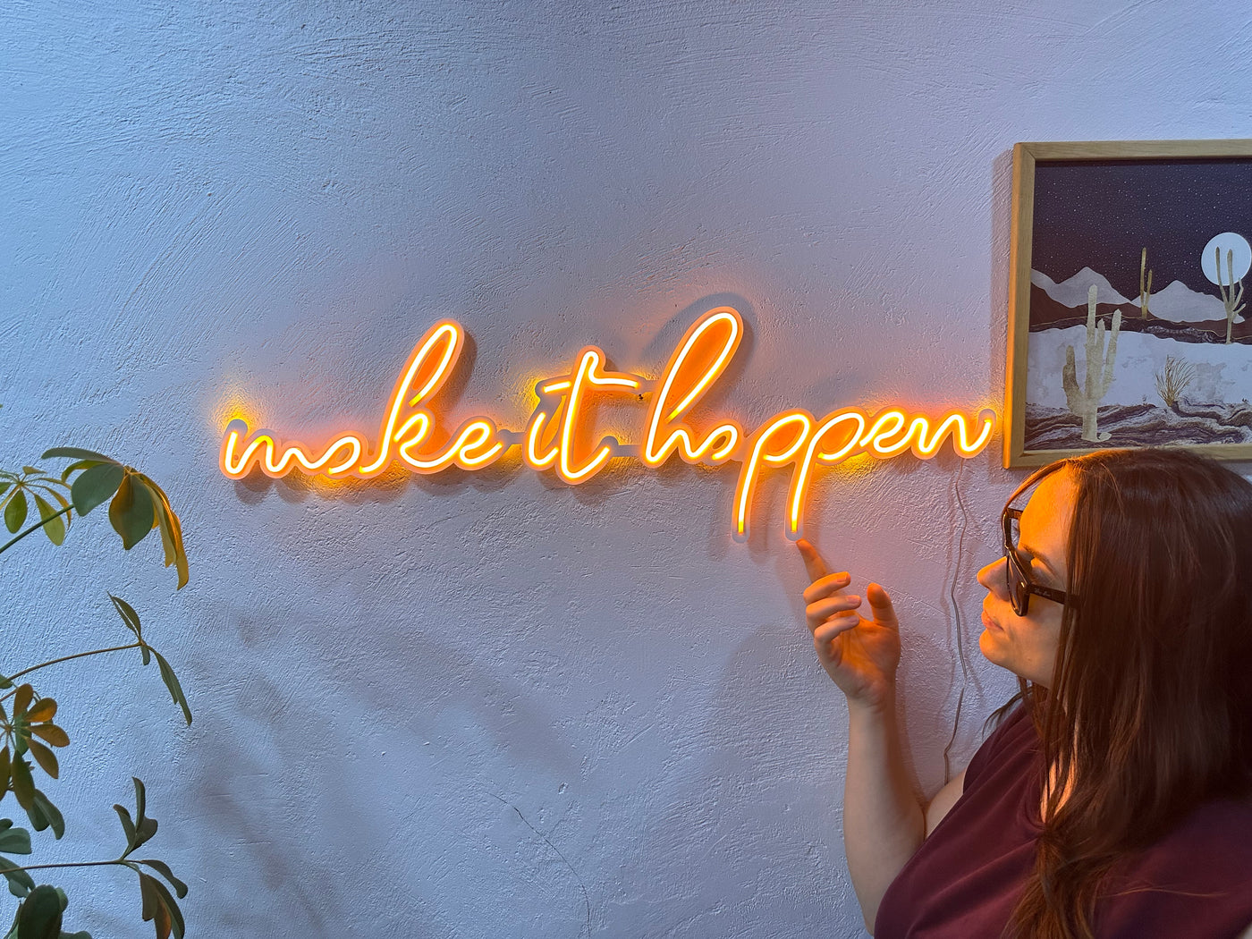 Make it Happen Neon Metal Sign