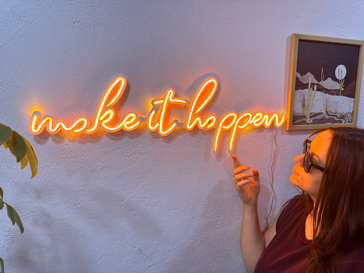 Make it Happen Neon Metal Sign