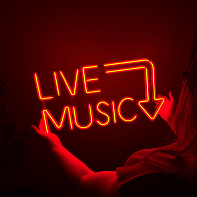 Live Music Neon Metal Sign