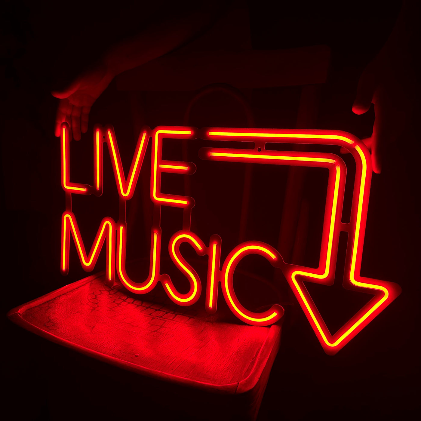 Live Music Neon Metal Sign