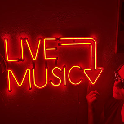 Live Music Neon Metal Sign