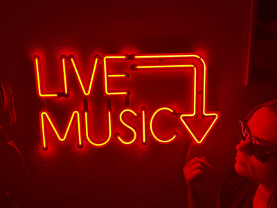 Live Music Neon Metal Sign