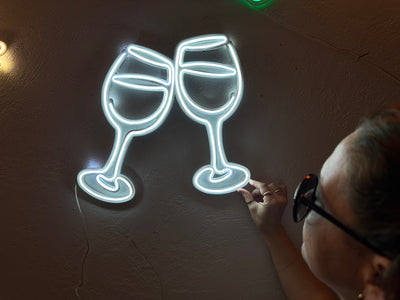 Cheers Neon Metal Sign