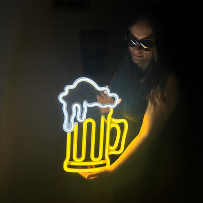 Beer Neon Metal Sign