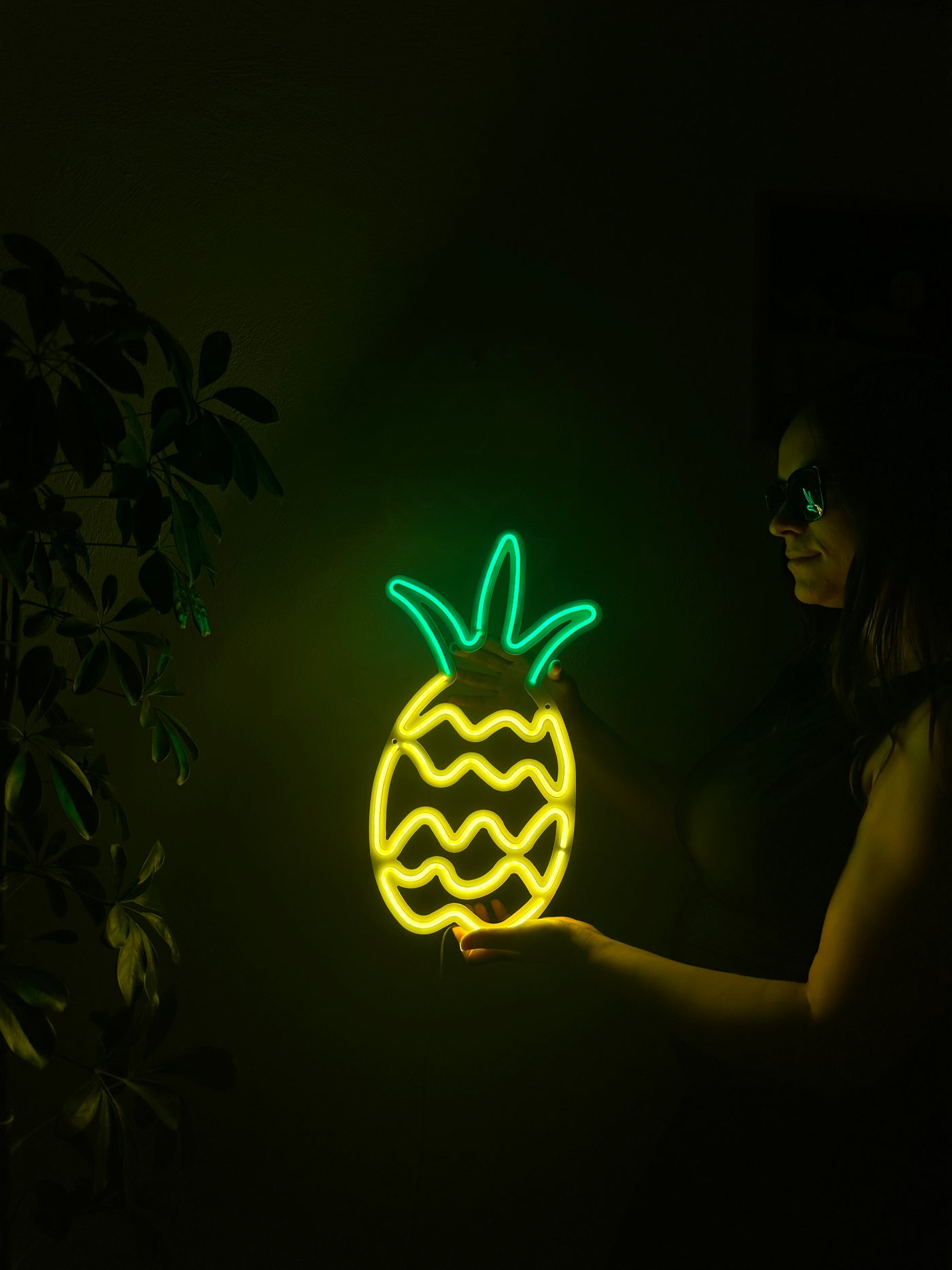 Pineapple Neon Metal Sign