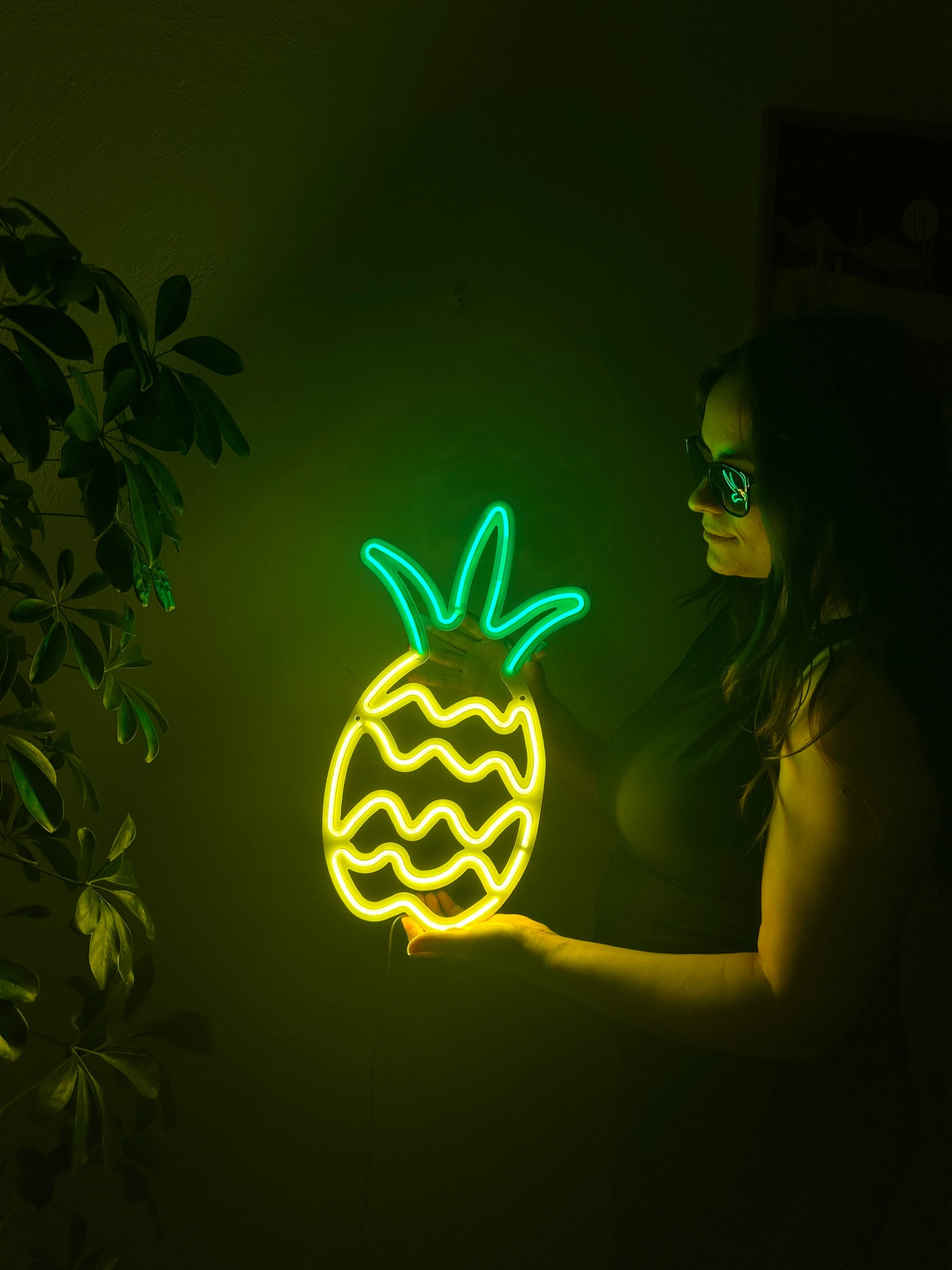 Pineapple Neon Metal Sign