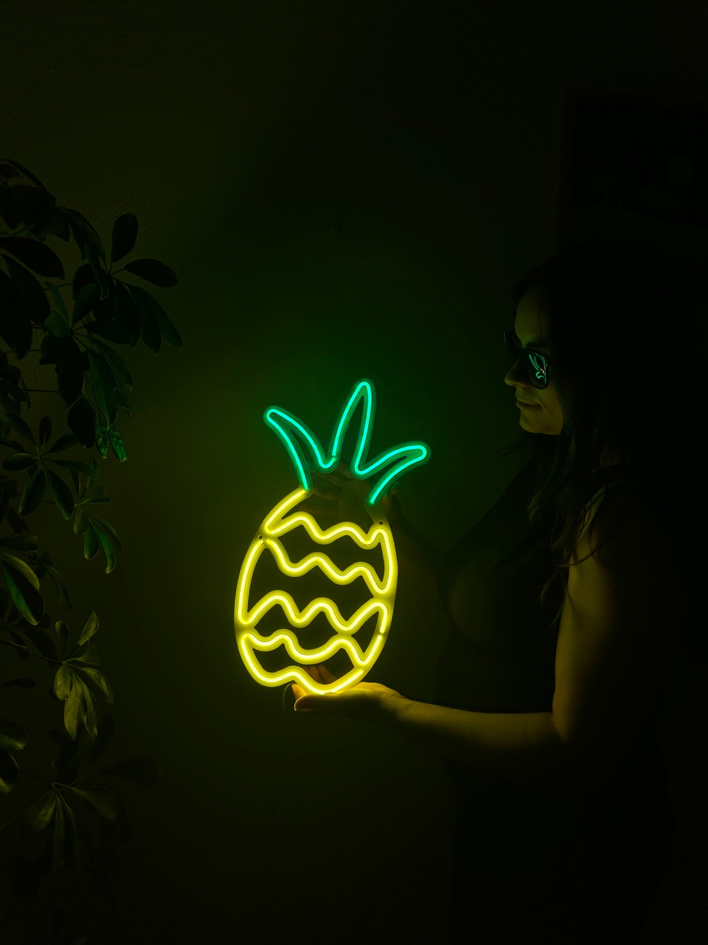 Pineapple Neon Metal Sign