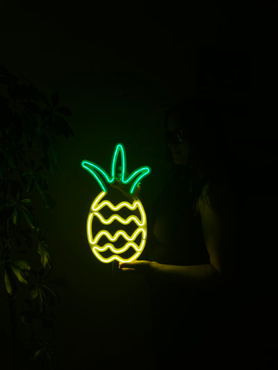 Pineapple Neon Metal Sign