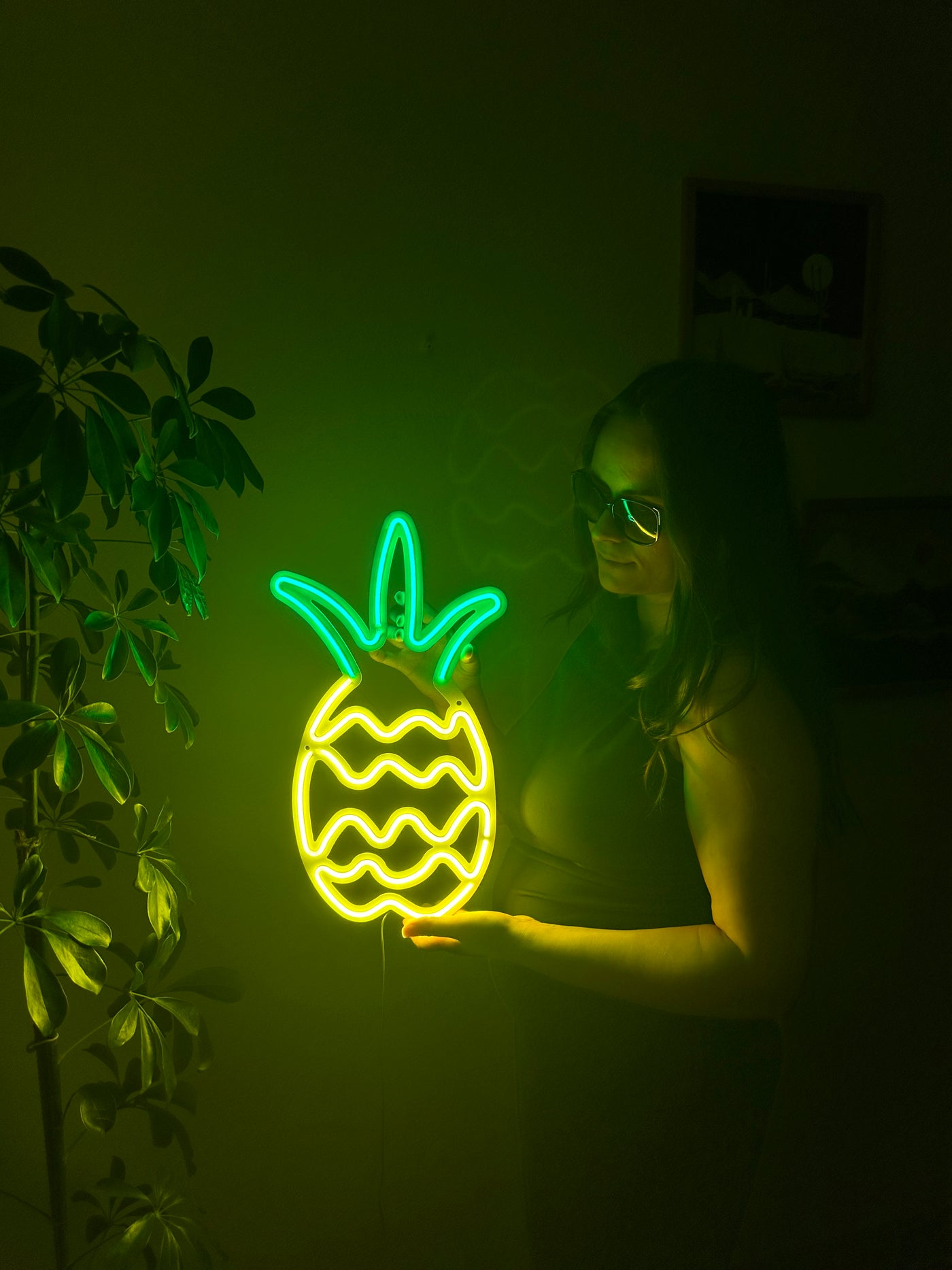 Pineapple Neon Metal Sign