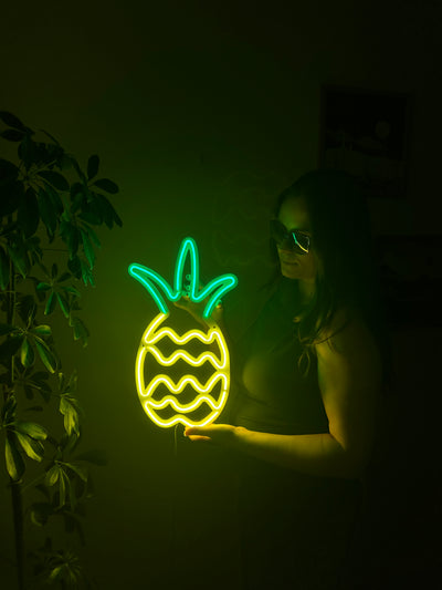 Pineapple Neon Metal Sign