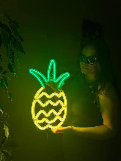 Pineapple Neon Metal Sign