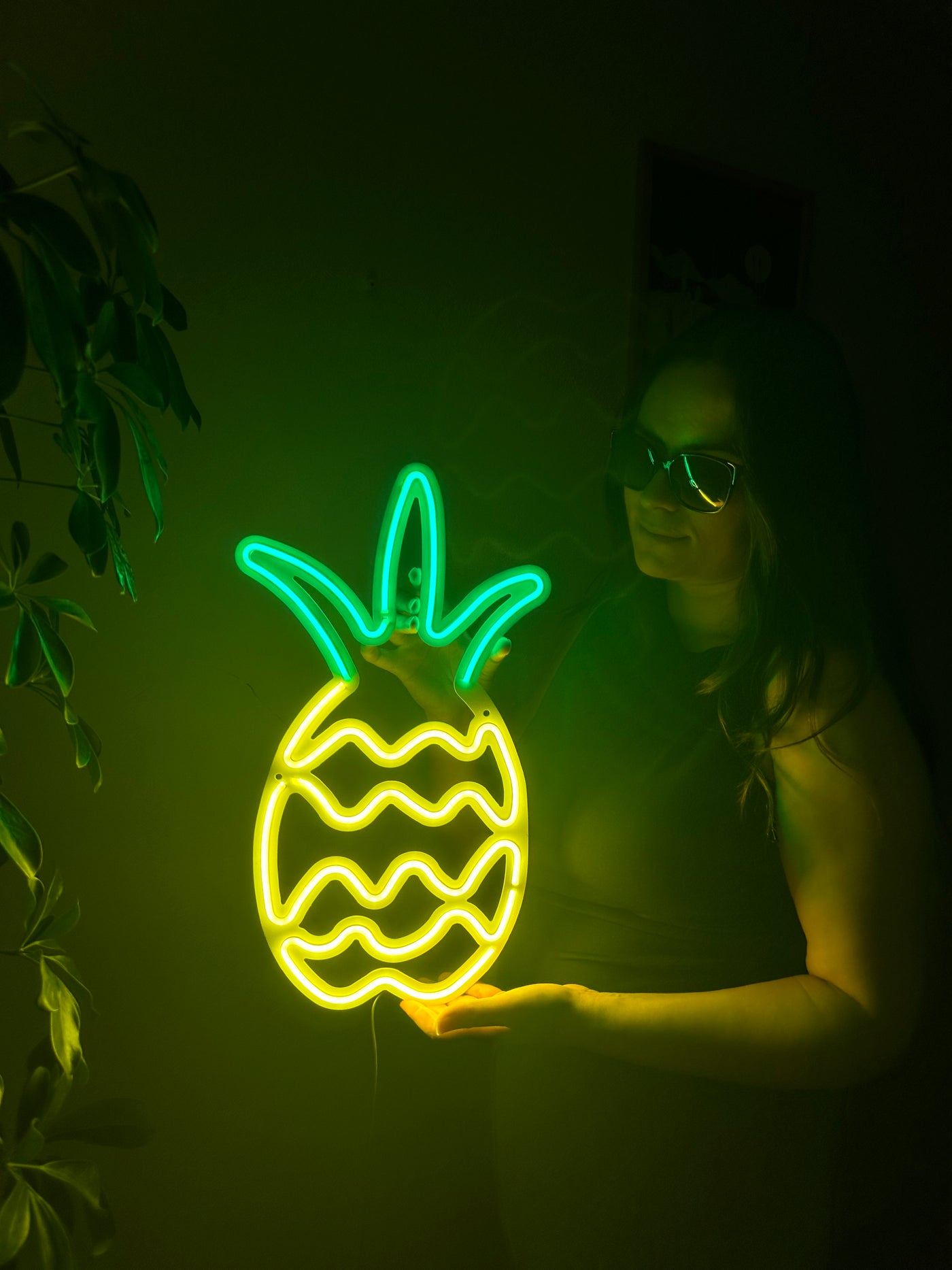 Pineapple Neon Metal Sign