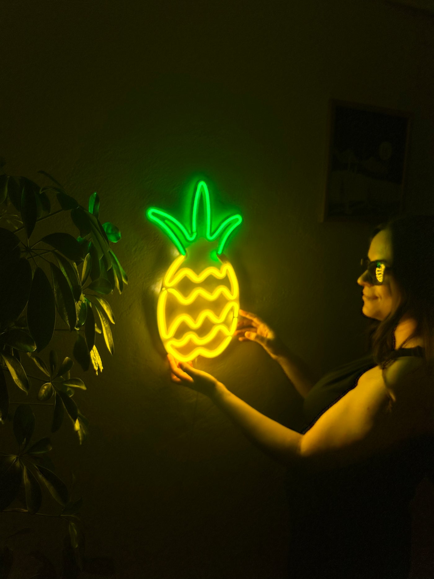 Pineapple Neon Metal Sign